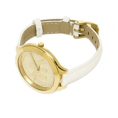 Michael Kors Slim Runway Quartz Gold Dial White Leather Strap Watch For Women - MK2389 Buy Now By Michael Kors