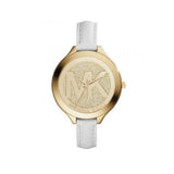 Michael Kors Slim Runway Quartz Gold Dial White Leather Strap Watch For Women - MK2389 Buy Now By Michael Kors