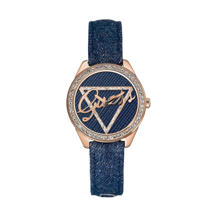 Guess Little Flirt Quartz Blue Dial Blue Leather Strap Watch For Women - W0456L6 Buy Now By Guess