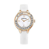 Swarovski Lovely Crystals Mother of Pearl Dial White Leather Strap Watch for Women - 5242904 Buy Now By Swarovski