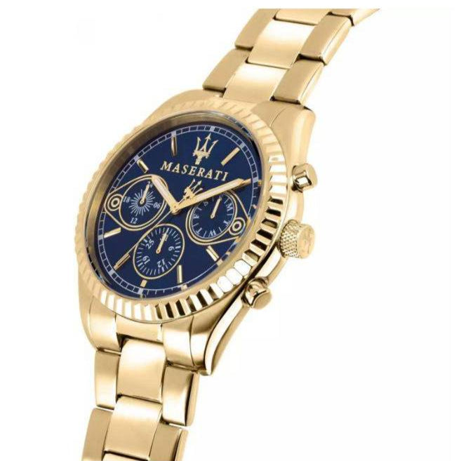 Maserati Competizione Chronograph Blue Dial Gold Steel Strap Watch For Men - R8853100026 Buy Now By Maserati