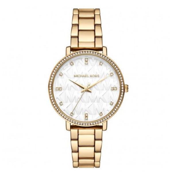 Michael Kors Pyper Three Hand White Dial Gold Steel Strap Watch For Women - MK4666 Buy Now By Michael Kors