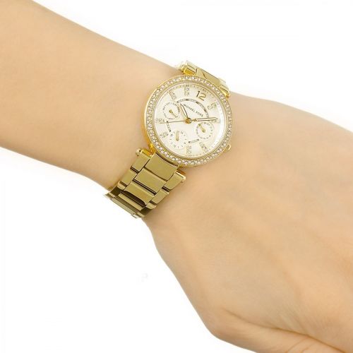 Michael Kors Parker White Dial Gold Steel Strap Watch for Women - MK6056 Buy Now By Michael Kors