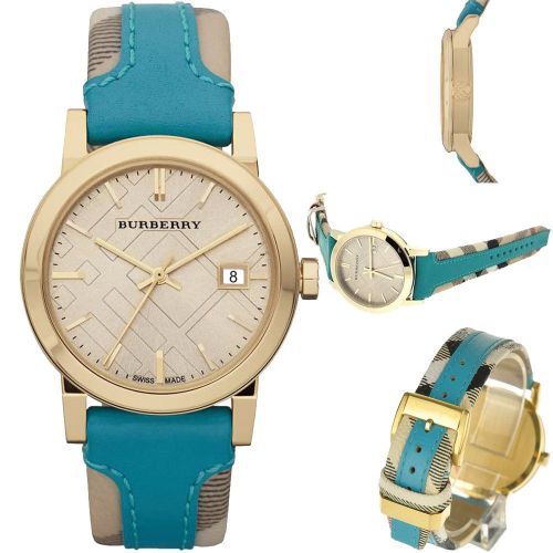 Burberry Heritage Gold Dial Blue Leather Strap Watch for Women - BU9112 Buy Now By Burberry
