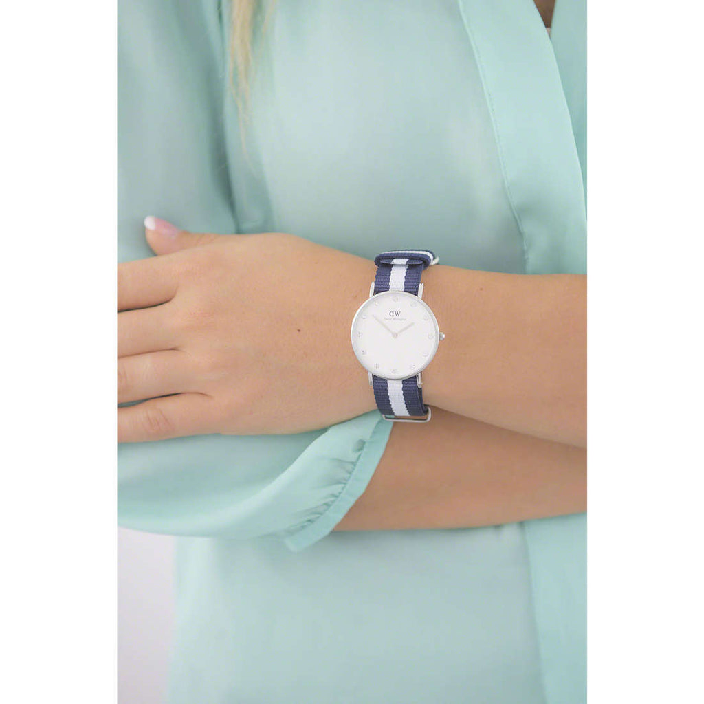 Daniel Wellington Classy Glasgow White Dial Two Tone Nylon Strap Watch For Women - DW00100082 Buy Now By Daniel Wellington