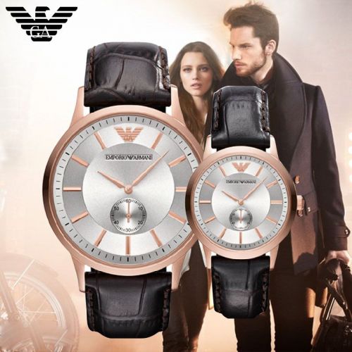 Emporio Armani Classic Analog Silver Dial Brown Leather Strap Watch For Men - AR9101 Buy Now By Emporio Armani