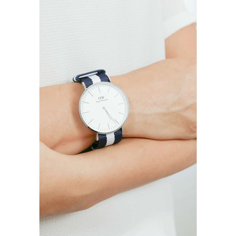 Daniel Wellington Classic Glasgow White Dial Two Tone NATO Strap Watch For Men - DW00100018 Buy Now By Daniel Wellington