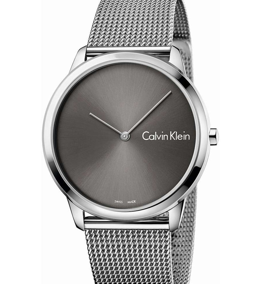 Calvin Klein Minimal Grey Dial Silver Mesh Bracelet Watch for Men - K3M211Y3 Buy Now By Calvin Klein