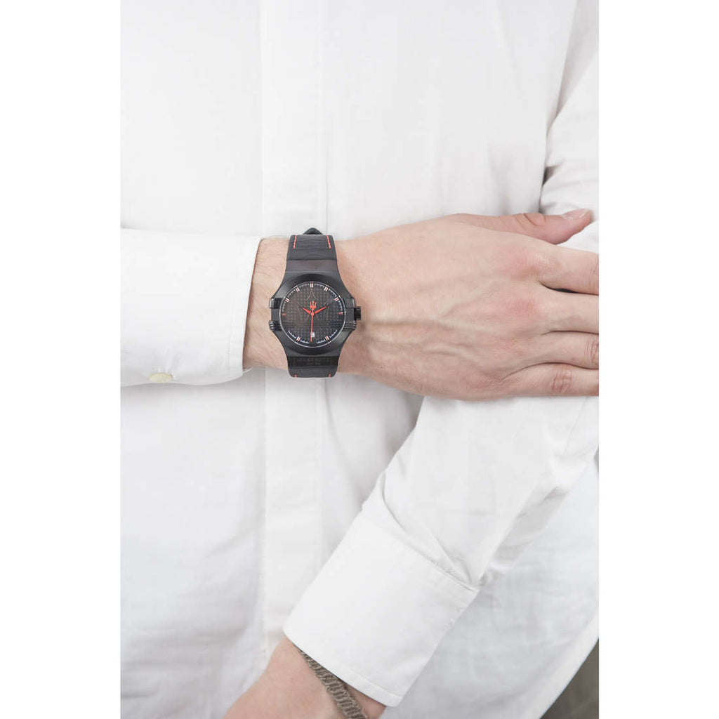 Maserati Potenza 3H STR Black Dial 42mm Leather Strap Watch For Men - R8851108010 Buy Now By Maserati