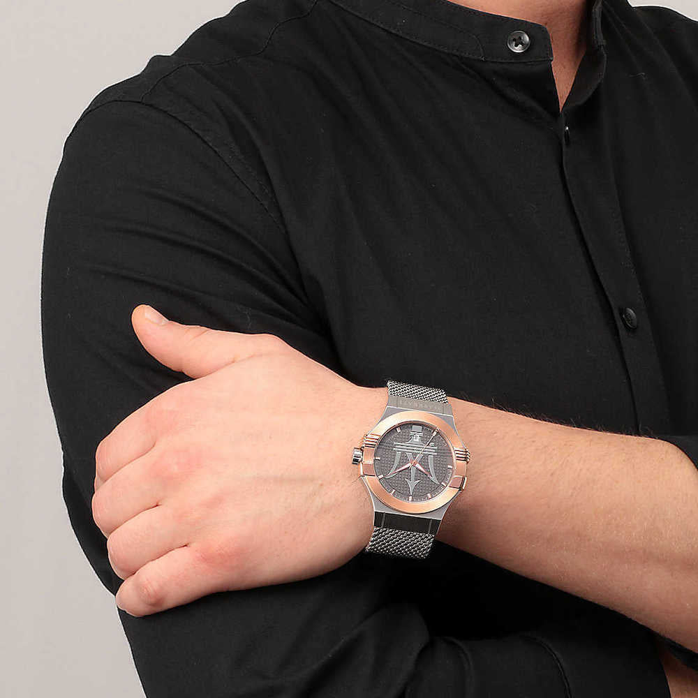 Maserati Potenza Quartz Grey Dial Silver Mesh Bracelet Watch For Men - R8853108007 Buy Now By Maserati