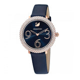 Swarovski Crystal Frost Blue Dial Blue Leather Strap Watch for Women - 5484061 Buy Now By Swarovski