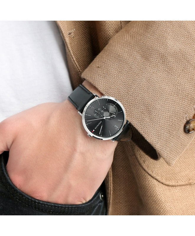 Tommy Hilfiger Brooklyn Black Dial Black Leather Strap Watch for Men - 1791509 Buy Now By Tommy Hilfiger