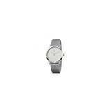 Calvin Klein Minimal White Dial Silver Mesh Bracelet Watch for Men - K3M2112Y