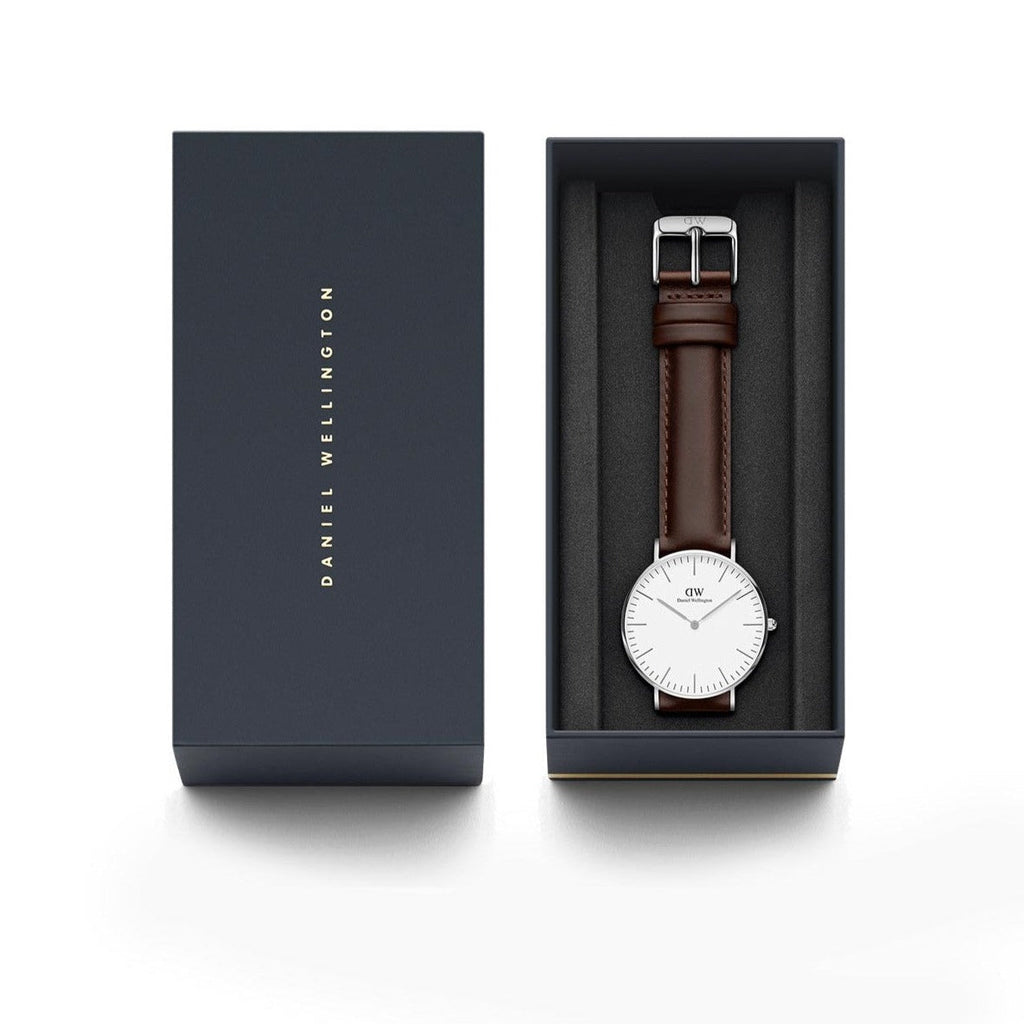 Daniel Wellington Classic Bristol White Dial Brown Leather Strap Watch For Women - DW00100056 Buy Now By Daniel Wellington