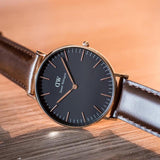 Daniel Wellington Classic Bristol Black Dial Brown Leather Strap Watch for Men - DW00100137 Buy Now By Daniel Wellington
