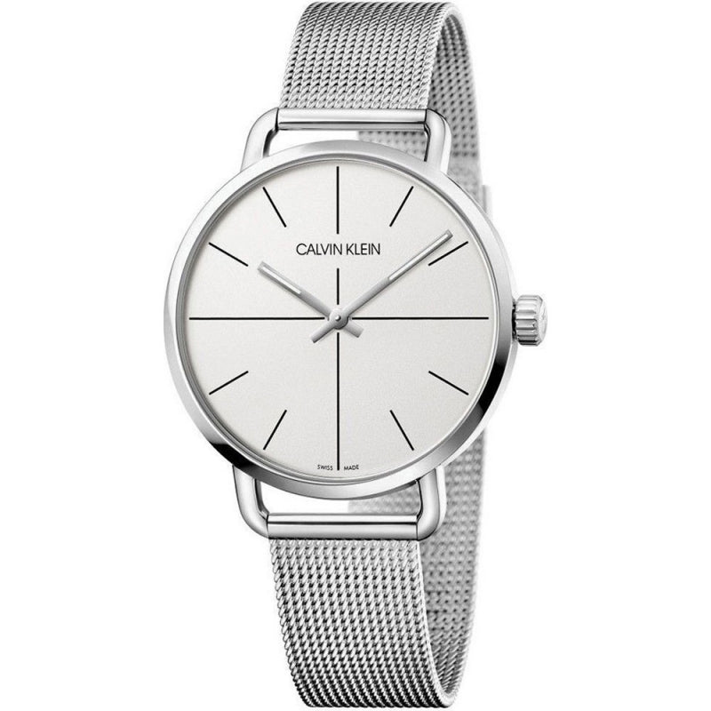 Calvin Klein Even Quartz White Dial Silver Steel Strap Watch for Women - K7B21126 Buy Now By Calvin Klein