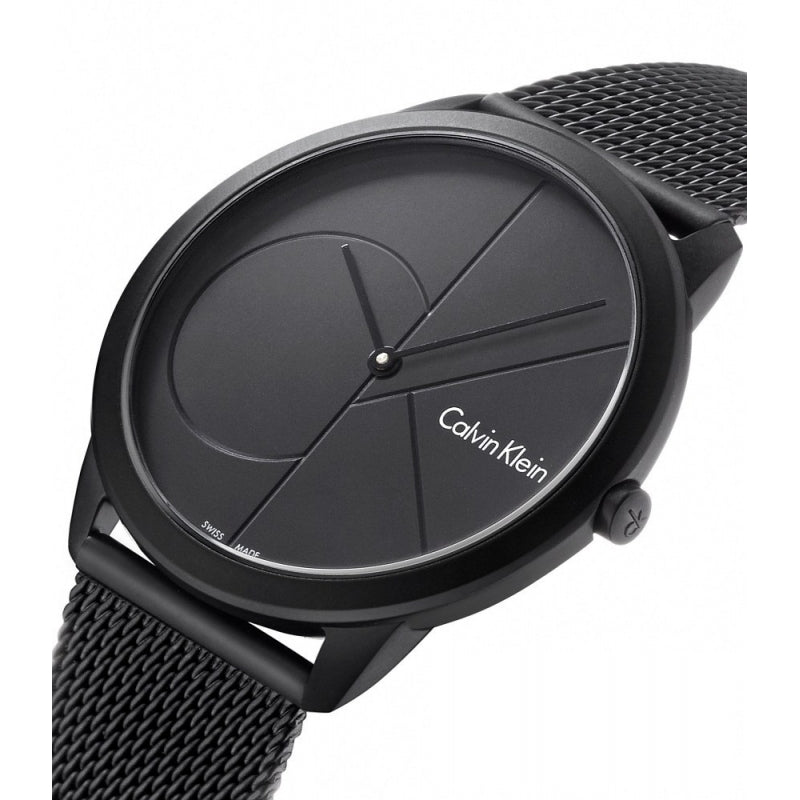Calvin Klein Minimal Black Dial Black Mesh Bracelet Watch for Men - K3M514B1 Buy Now By Calvin Klein