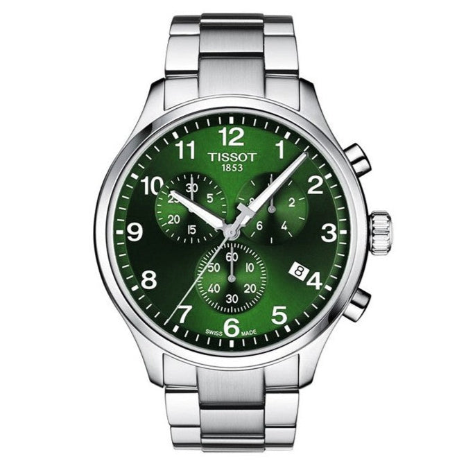 Tissot Chrono XL Classic Green Dial Silver Steel Strap Watch for Men - T116.617.11.092.00 Buy Now By Tissot