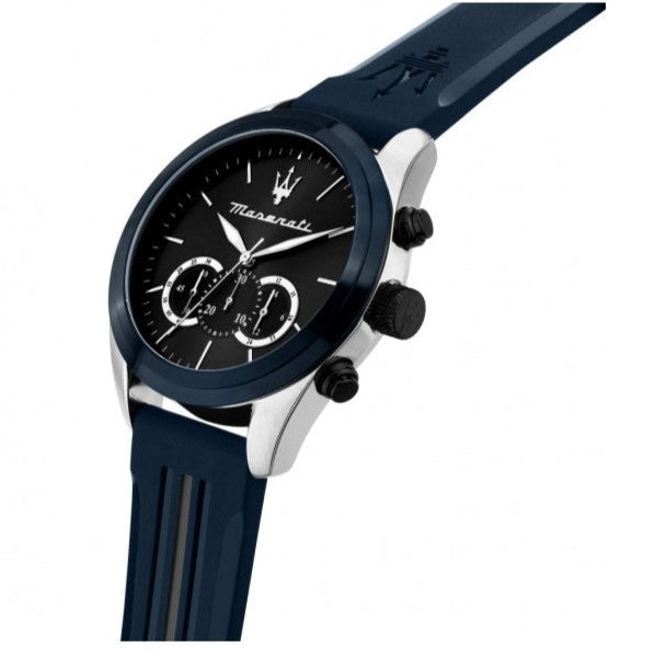 Maserati Traguardo Chronograph Blue Dial Black Silicone Strap Watch For Men - R8871612046 Buy Now By Maserati