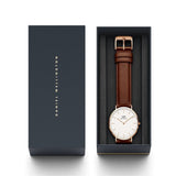 Daniel Wellington Classic St Mawes White Dial Brown Leather Strap Watch For Men - DW00100006 Buy Now By Daniel Wellington