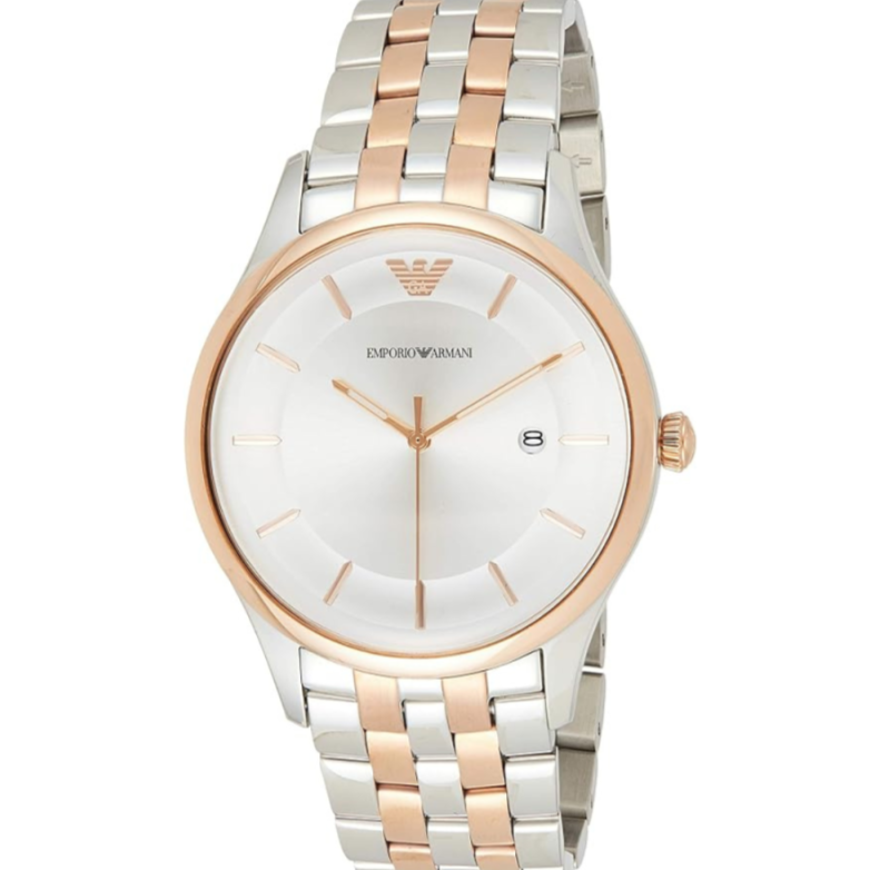 Emporio Armani Lambda Analog Silver Dial Two Tone Steel Strap Watch For Men - AR11044 Buy Now By Emporio Armani