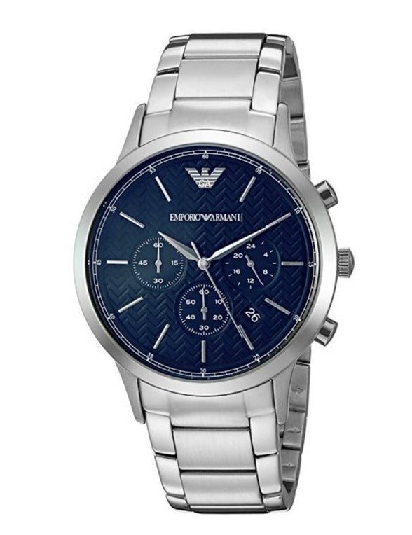 Emporio Armani Renato Chronograph Blue Dial Silver Steel Strap Watch For Men - AR2486 Buy Now By Emporio Armani