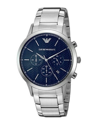 Emporio Armani Renato Chronograph Blue Dial Silver Steel Strap Watch For Men - AR2486 Buy Now By Emporio Armani