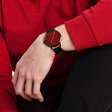 Calvin Klein Even Maroon Dial Black Leather Strap Watch for Men - K7B214CP Buy Now By Calvin Klein