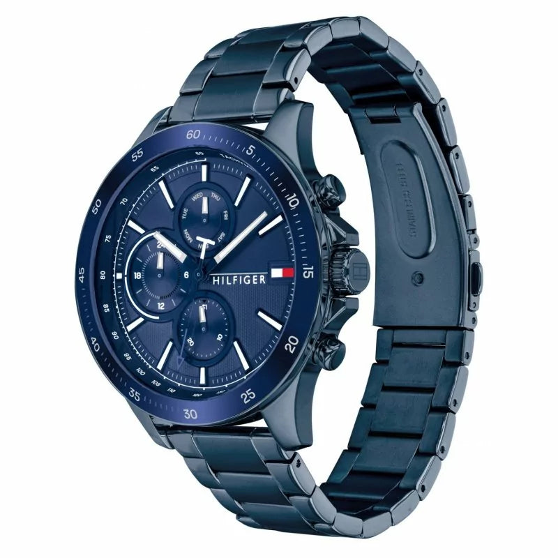 Tommy Hilfiger Bank Quartz Blue Dial Blue Steel Strap Watch for Men - 1791720 Buy Now By Tommy Hilfiger