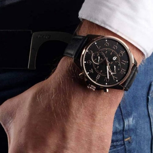 Tommy Hilfiger Dean Chronograph Quartz Black Dial Black Leather Strap Watch for Men - 1791273 Buy Now By Tommy Hilfiger