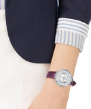 Swarovski Crystalline Silver Dial Purple Leather Strap Watch for Women - 5295355 Buy Now By Swarovski