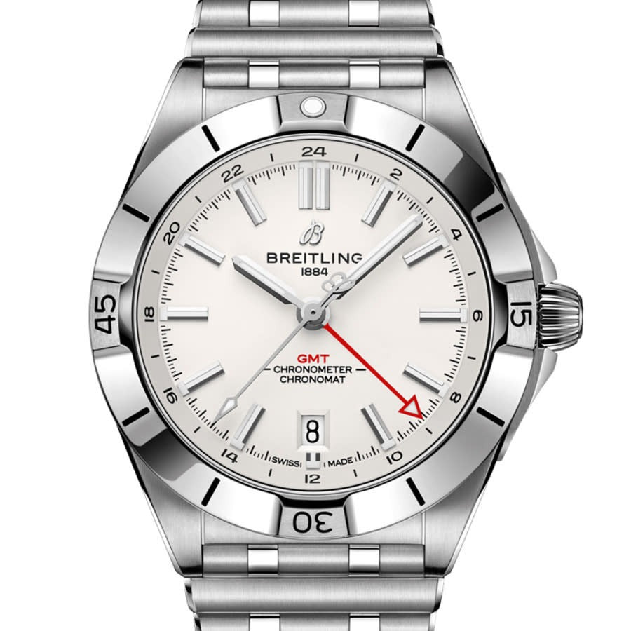Breitling Chronomat GMT 40 White Dial Silver Steel Strap Watch for Men - A32398101A1A1 Buy Now By Breitling