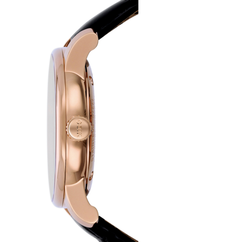 Mido Baroncelli III Automatic Grey Dial Black Leather Strap Watch For Men - M8600.3.13.4 Buy Now By Mido