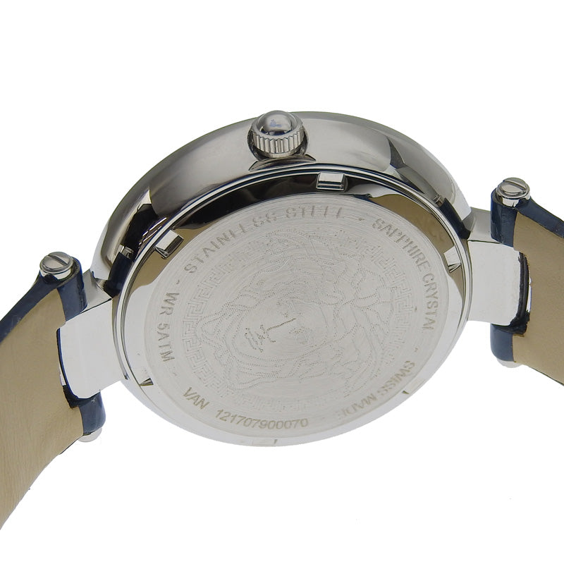 Versace Olympo Gleam White Dial Green Leather Strap Watch for Women - VAN020016 Buy Now By Versace