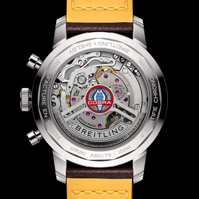 Breitling Top Time B01 Shelby Cobra Blue Dial Brown Leather Strap Watch for Men - AB01763A1C1X1 Buy Now By Breitling