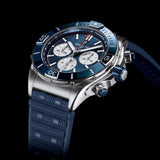 Breitling Super Chronomat B01 44 Blue Dial Blue Rubber Strap Watch for Men - AB0136161C1S1 Buy Now By Breitling