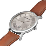 Emporio Armani Renato Silver Dial Brown Leather Strap Watch For Men - AR2463 Buy Now By Emporio Armani
