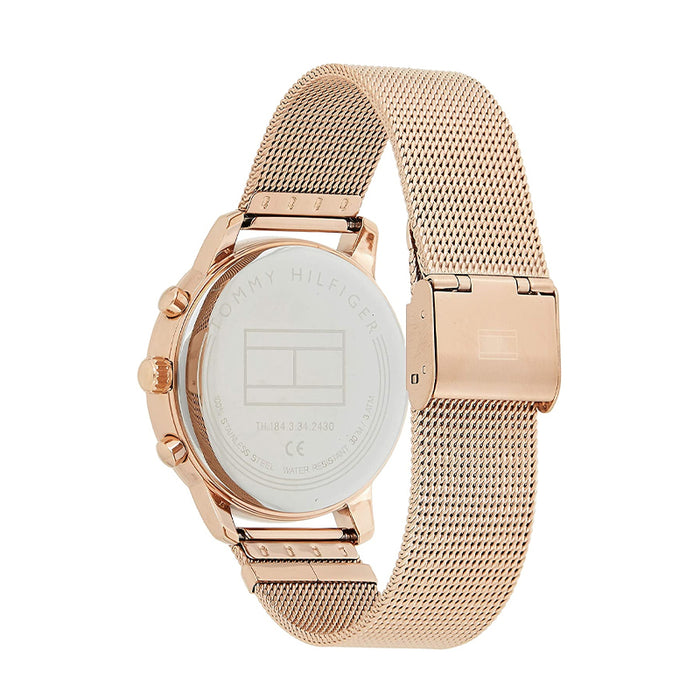 Tommy Hilfiger Blake Chronograph Rose Gold Dial Rose Gold Mesh Bracelet Watch For Women - 1781907 Buy Now By Tommy Hilfiger