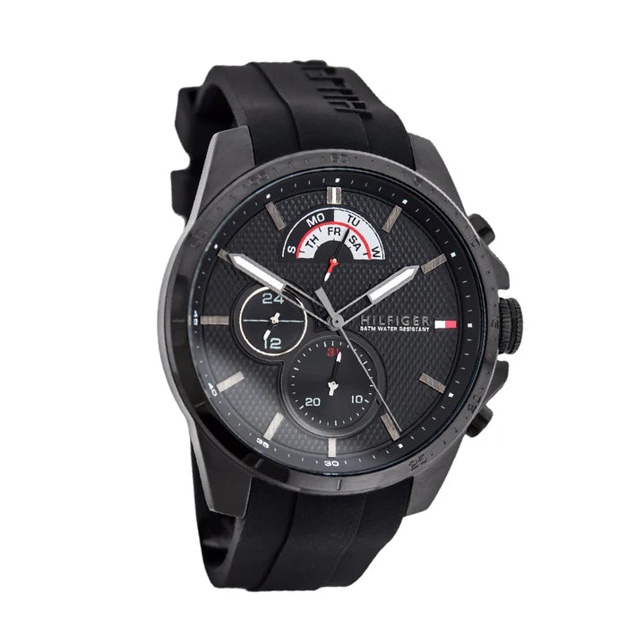 Tommy Hilfiger Decker Black Dial Black Rubber Strap Watch for Men - 1791352 Buy Now By Tommy Hilfiger