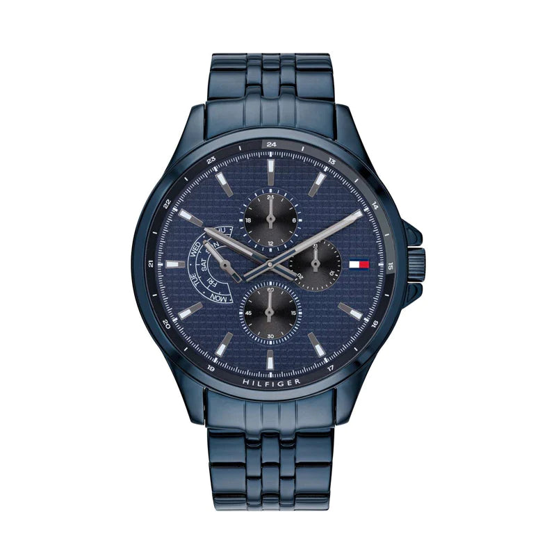 Tommy Hilfiger Shawn Quartz Blue Dial Blue Steel Strap Watch for Men - 1791618 Buy Now By Tommy Hilfiger