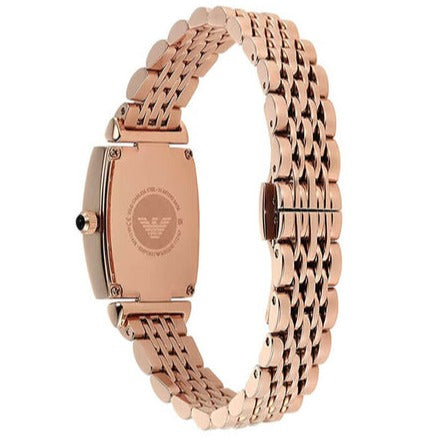 Emporio Armani Gianni T-Bar Analog Crystal Brown Dial Rose Gold Steel Strap Watch For Women - AR11407 Buy Now By Emporio Armani