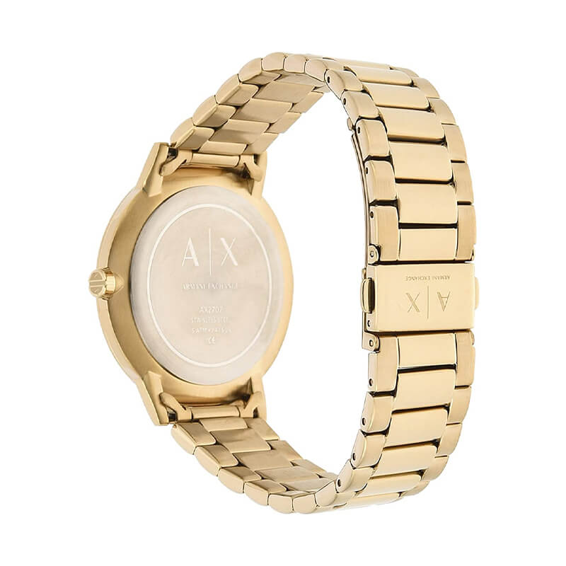 Armani Exchange Cayde Analog Gold Dial Gold Steel Strap Watch For Men - AX2707 Buy Now By Armani Exchange