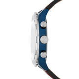 Fossil Bronson Chronograph Luggage Blue Dial Brown Leather Strap Watch for Men - FS5829 Buy Now By Fossil