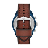 Fossil Bronson Chronograph Luggage Blue Dial Brown Leather Strap Watch for Men - FS5829 Buy Now By Fossil
