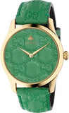 Gucci G Timeless Quartz Green Dial Green Leather Strap Watch For Women - YA1264099 Buy Now By Gucci