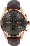Hugo Boss Jet Grey Dial Brown Leather Strap Watch for Men - 1513281 Buy Now By Hugo Boss