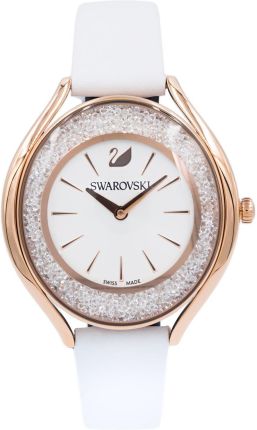 Swarovski Crystalline Aura Silver Dial White Leather Strap Watch for Women - 5519453 Buy Now By Swarovski