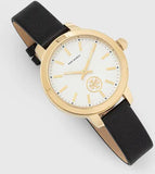 Tory Burch Collins White Dial Black Leather Strap Watch for Women - TBW1205 Buy Now By Tory Burch
