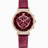Swarovski Spring Flower Chronograph Red Dial Red Leather Strap Watch for Women - 5598689 Buy Now By Swarovski