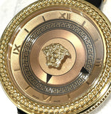 Versace V Metal Icon Gold Dial Black & Gold Strap Watch for Women - VLC030014 Buy Now By Versace